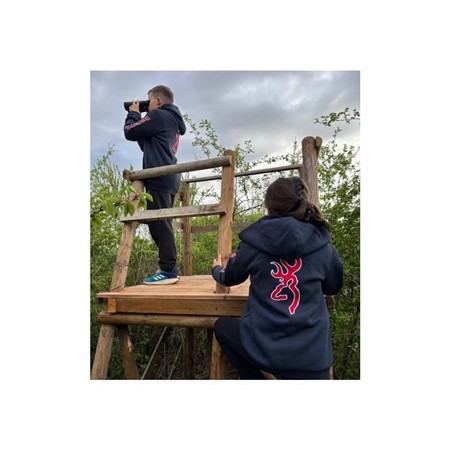 SWEATSHIRT JUNIOR BROWNING MET RITS SNAPSHOT - BLAUW