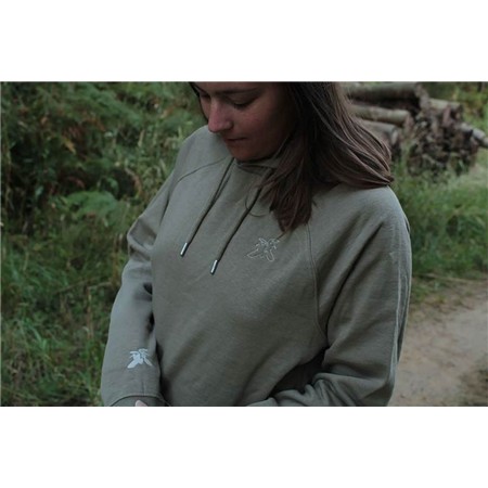 SWEATSHIRT TIL KVINDER LE PAIRON BÉCASSIER MED HÆTTE - KAKI