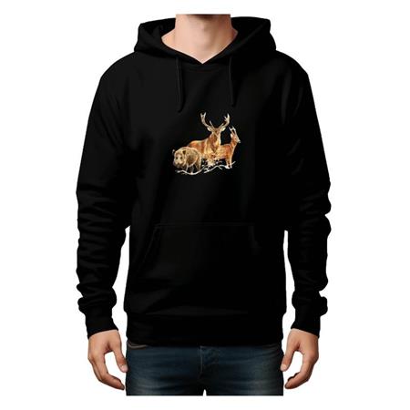 Sweatshirt Til Mænd Bartavel Vildsvin/Hjort/Rådyr - Sort