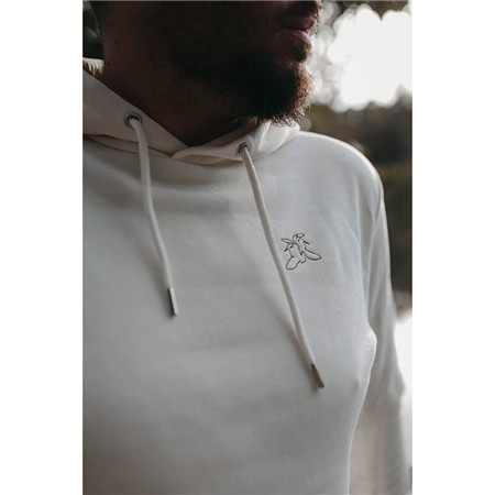 SWEATSHIRT TIL MÆND LE PAIRON BÉCASSIER MED HÆTTE DOBBELT BRODERI - ELFENBEN
