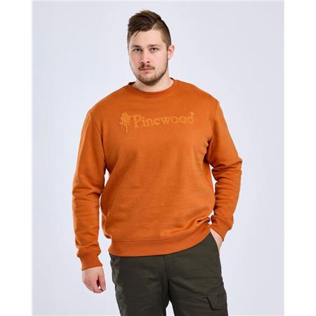 SWEATSHIRT TIL MÆND PINEWOOD VÄRNAMO PW LOGO - BRÆNDT ORANGE