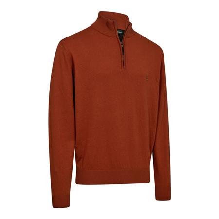 Sweter Męski Deerhunter Tricot Harrington ½-Zip - Dąb Rdzawy Melanż