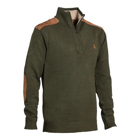 Sweter Męski Ligne Verney-Carron Fox Col Zippé - Khaki
