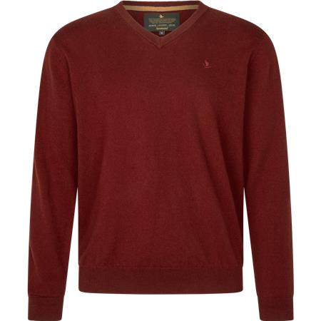 Sweter Męski Seeland Pine V-Neck - Merlot