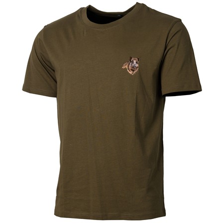 T-Shirt Damski Z Krótkim Rękawem Treeland Haft Dzik - Khaki