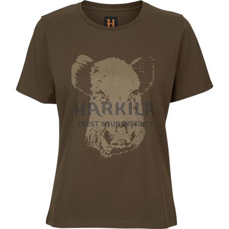 T-Shirt De Mangas Curtas Para Mulher Harkila Wildboar S/S W - Willow Green