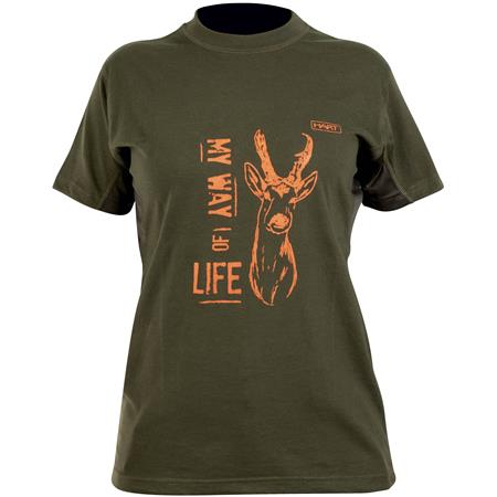 T-Shirt Korte Mouwen Dames Hart Branded Ree - Kaki