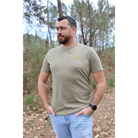 T-Shirt Korte Mouwen Heren Le Pairon Bécassier 2025 Logo Mosterd - Kaki