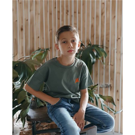 T-Shirt Korte Mouwen Junior Le Pairon Bécassier Logo Oranje - Kaki