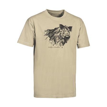 T-Shirt Korte Mouwen Man Ligne Verney-Carron Sanglier Big Game - Beige