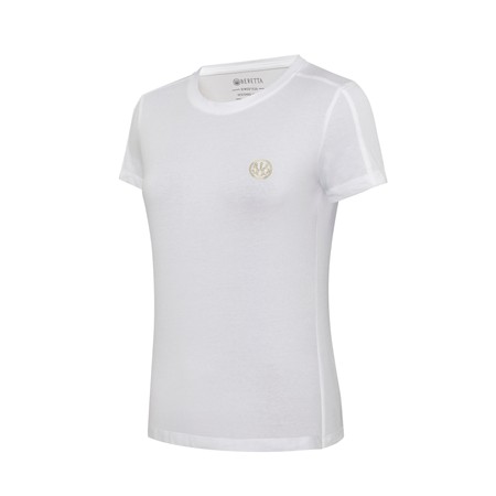 T-Shirt Kurzarm Damen Beretta Limitierte Auflage 500 Jahre Gold Logo - Leuchtend Weiß