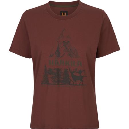 T-Shirt Kurzarm Für Frauen Harkila Nature S/S W - Hot Chocolate
