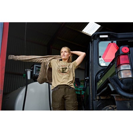 T-SHIRT KURZARM FÜR FRAUEN HARKILA STAG BADGE S/S W - SAND