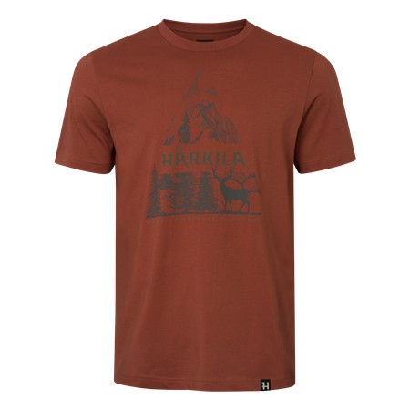 T-Shirt Kurzarm Herren Harkila Logo Mc Wildboar - Waldnacht