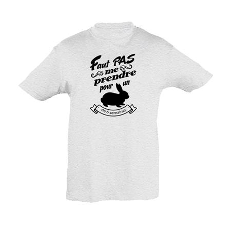 T-Shirt Kurze Ärmel Kind Bartavel Thema Jagd T1054 Natur - Weiß