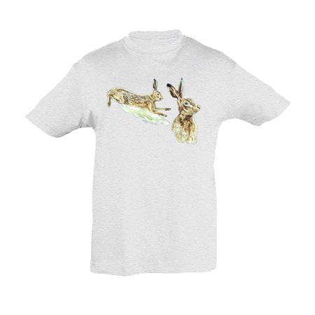 T-Shirt Kurze Ärmel Kind Bartavel Thema Jagd T591 Natur - Weiß