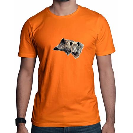 T-Shirt Mangas Curtas Homem Bartavel Nature Sanglier T564 - Laranja