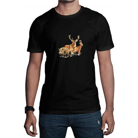 T-Shirt Maniche Corte Bambino Cinghiale/Cervo/Capriolo - Nero Bartavel Tema Caccia T566 Jabalí/Ciervo/Corzo - Negro Cinghiale/Cervo/Capriolo - Nero
