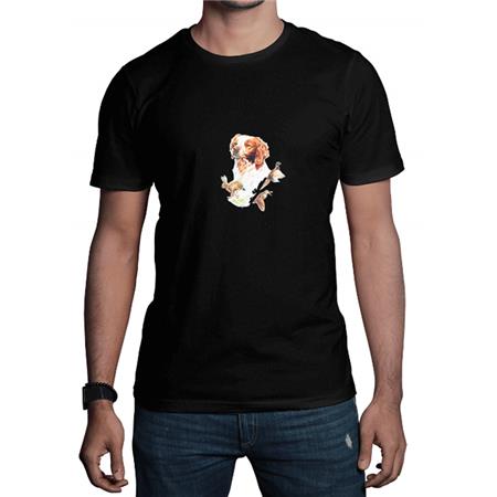 T-Shirt Maniche Corte Bambino Epagneul/Lepre - Nero Bartavel Theme Chasse Epagneul/Lièvre - Noir