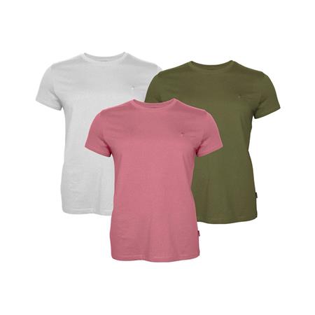 T-Shirt Maniche Corte Donna Pinewood 3-Pack - Blanc/Pine/Lantana