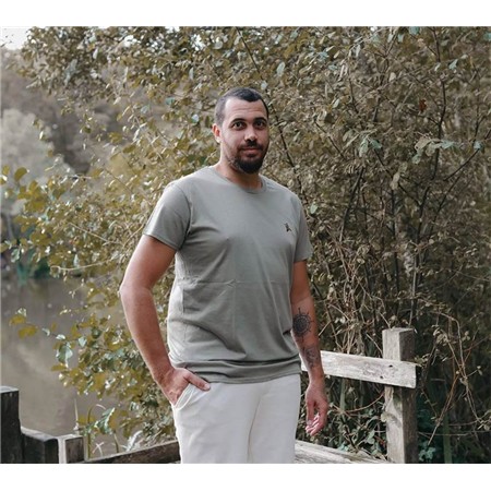 T-SHIRT MANICHE CORTE UOMO LE PAIRON BÉCASSIER - KAKI