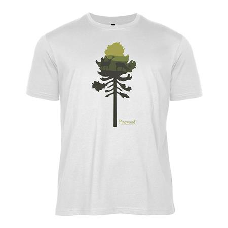 T-Shirt Maniche Corte Uomo Pinewood Finnveden Recycled Outdoor - Blanc Mel Pine Tree