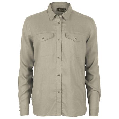 T-Shirt Maniche Lunghe Donna - Beige Pinewood Värnamo Insectsafe Linen L/S W - Beige