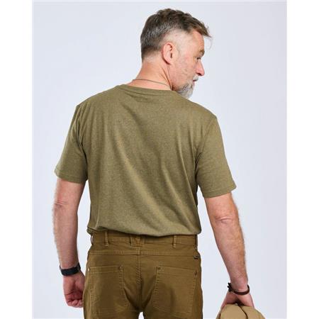 T-SHIRT MED KORTE ÆRMER TIL HERRE PINEWOOD FINNVEDEN RECYCLED OUTDOOR - OLIVEMELERET FYRRETRÆ