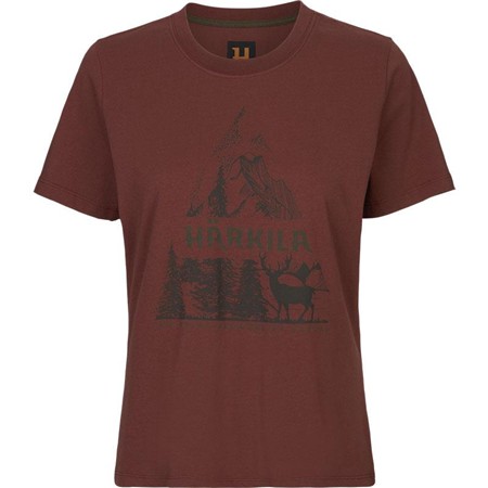 T-Shirt Med Korte Ærmer Til Kvinder Harkila Nature S/S W - Varm Chokolade