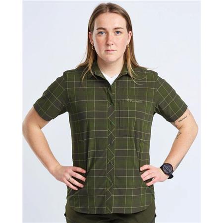 T-SHIRT MED KORTE ÆRMER TIL KVINDER PINEWOOD ABISKO TREKKING S/S - MOSGRØN