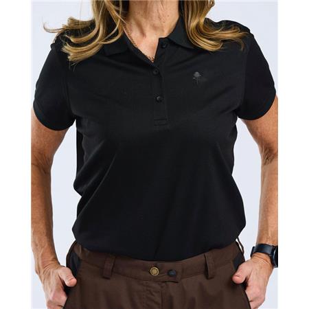 T-SHIRT MED KORTE ÆRMER TIL KVINDER PINEWOOD RAMSEY POLO - SORT