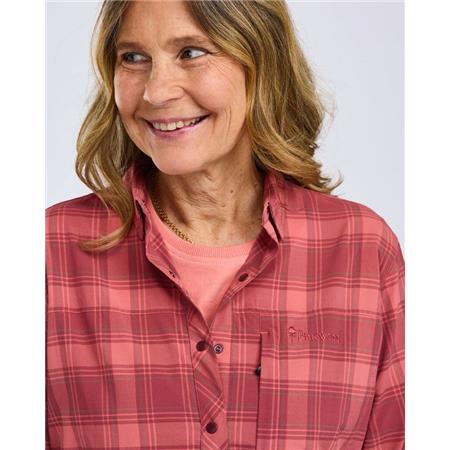 T-SHIRT MED LANGE ÆRMER TIL KVINDER PINEWOOD ABISKO TREKKING L/S - LANTANA PINK