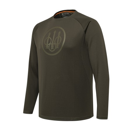T-Shirt Męski Z Długim Rękawem Beretta Ortles Ls - Zielony Mech