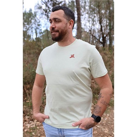 T-Shirt Męski Z Krótkim Rękawem Le Pairon Bécassier 2025 Logo Brązowy - Beżowy