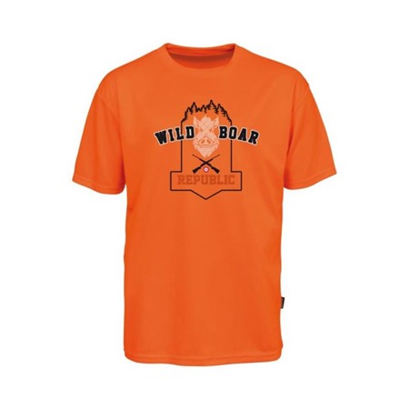 T-Shirt Męski Z Krótkim Rękawem Percussion Wild Boar Republic Ii - Dzik - Pomarańczowy