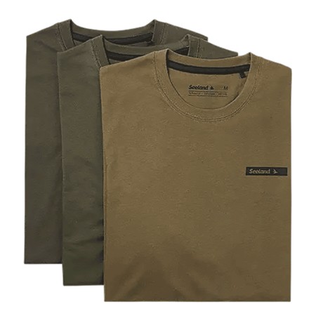 T-Shirt Męski Z Krótkim Rękawem Seeland - Pine Green/Military Olive/Grape Leaf - Pack De 3