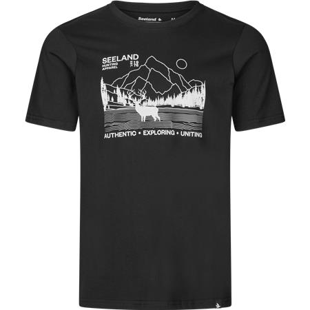 T-Shirt Męski Z Krótkim Rękawem Seeland Territory - Czarny