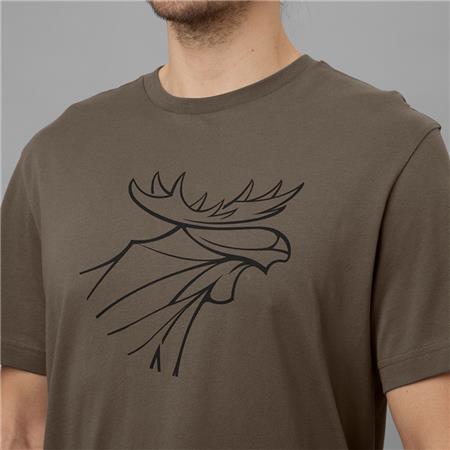 T-SHIRT MET KORTE MOUWEN HARKILA GRAPHIC - BRUIN/PHANTOM - PARTIJ VAN 2