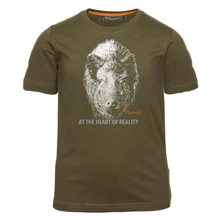 T-Shirt Met Korte Mouwen Voor Jongeren Pinewood Wild Boar K - Olive