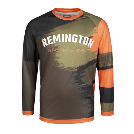 T-Shirt Met Lange Mouwen Heren Remington Fishing Area - Zwart