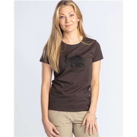 TEE SHIRT FEMME PINEWOOD WILD BOAR W - MARRON