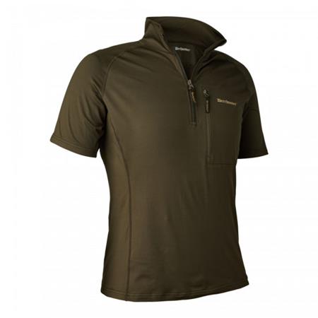 Tee Shirt Isolant Homme Deerhunter Col Zippe - Vert