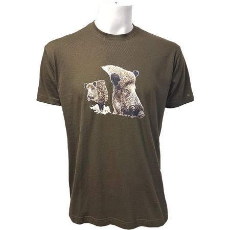 Tee Shirt Korte Mouwen Man Bartavel 2 Sangliers - Kaki