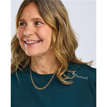 TEE SHIRT KORTE MOUWEN VROUW PINEWOOD FUNCTION - TEAL BLUE