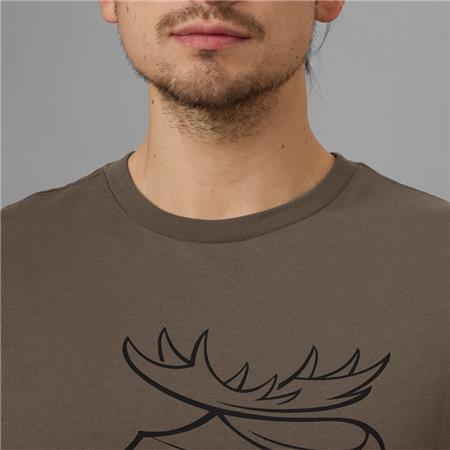 TEE SHIRT KURZARM HARKILA GRAPHIC - BRAUN/PHANTOM - 2ER PACK