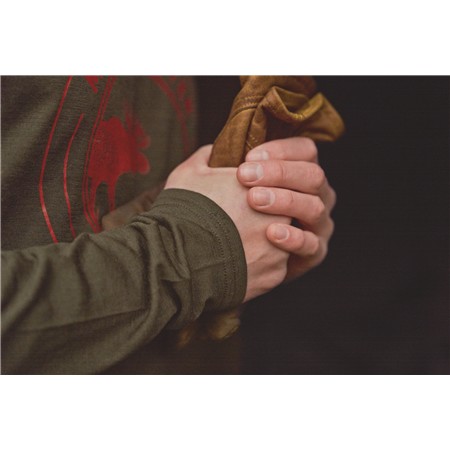 TEE SHIRT LANGE MOUWEN MANNEN HARKILA GAME L/S - SHADOW BROWN WILDBOAR
