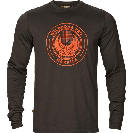 Tee Shirt Lange Mouwen Mannen Harkila Game L/S - Shadow Brown Wildboar