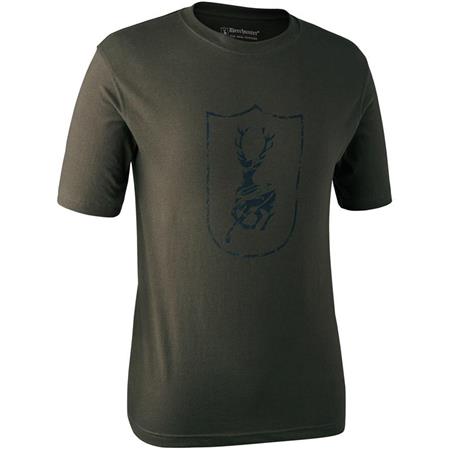 Tee Shirt Manches Courtes Deerhunter Logo Bouclier S/S - Bark Green