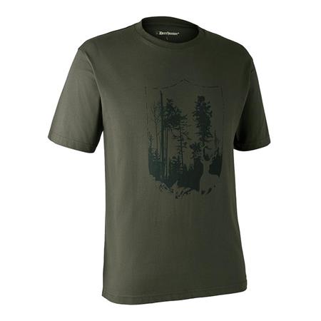 Tee Shirt Manches Courtes Deerhunter With Shield - Kaki