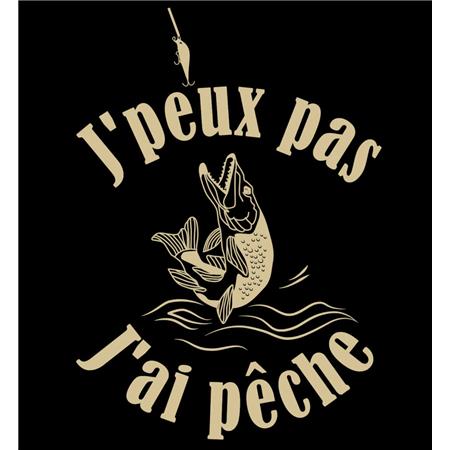 TEE SHIRT MANCHES COURTES ENFANT BARTAVEL THEME CHASSE J'PEUX PAS J'AI PÊCHE - NOIR